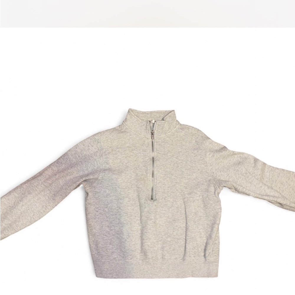 Fabletics Light Gray Fleece Jacket